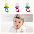 BPA free silicone baby teether baby biting exercising food bag,unique baby teething pacifier with cover